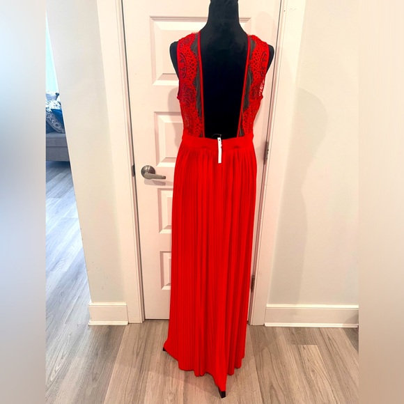 NWT Red Pleated Gown - Picture 2 of 5